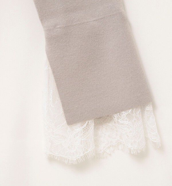 NOLLEY'S sophi「《手洗い可能》袖口レース取り外し可総針スクエアネックプルオーバー」|ニット・セーター|