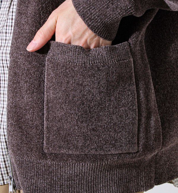 GLOSTER「【チクチクしないニットシリーズ】モールダブルフェイス クルージップカーデ」|カーディガン|