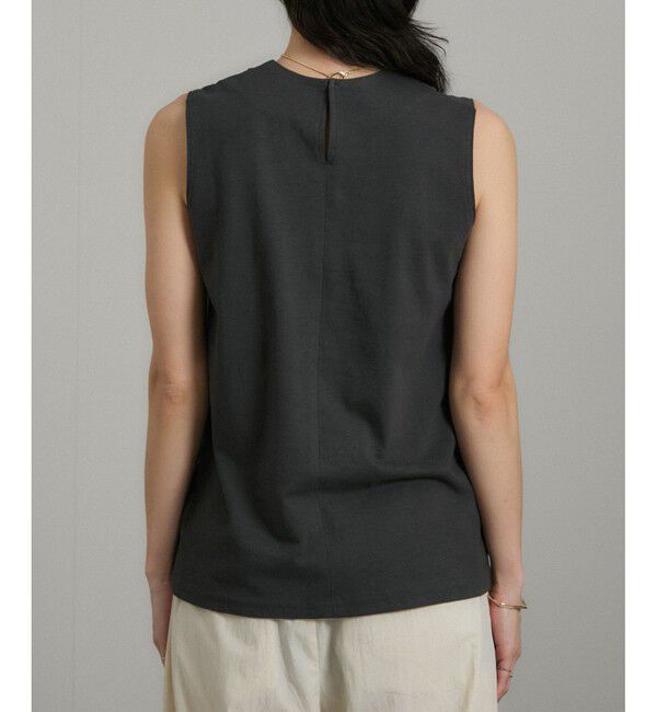 SALON adam et rope'「ビジューエンブロイダリーノースリーブTシャツ」|Tシャツ・カットソー|