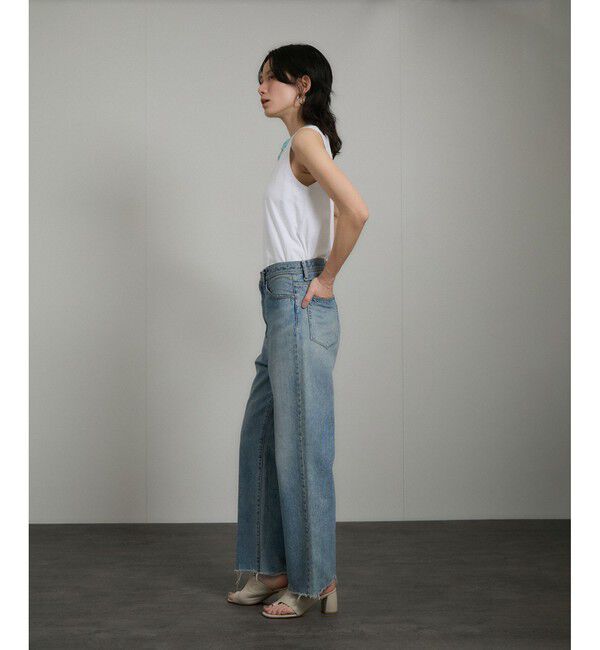 SALON adam et rope'「ビジューエンブロイダリーノースリーブTシャツ」|Tシャツ・カットソー|