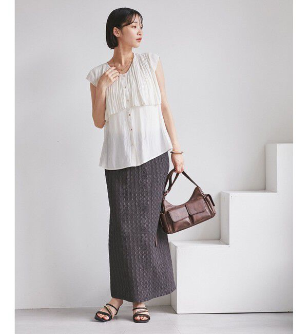 VIS「プリーツデザインブラウス/通勤対応」|シャツ・ブラウス|