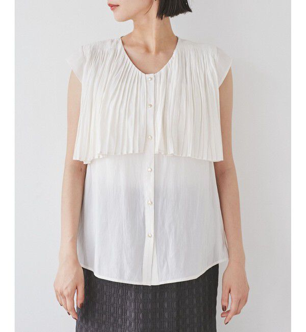 VIS「プリーツデザインブラウス/通勤対応」|シャツ・ブラウス|