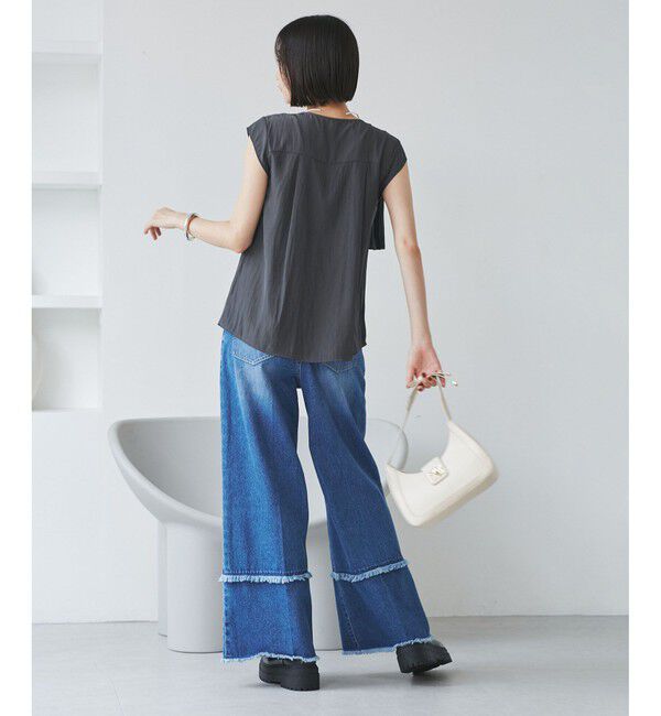 VIS「プリーツデザインブラウス/通勤対応」|シャツ・ブラウス|