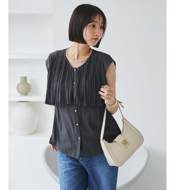 VIS「プリーツデザインブラウス/通勤対応」|シャツ・ブラウス|