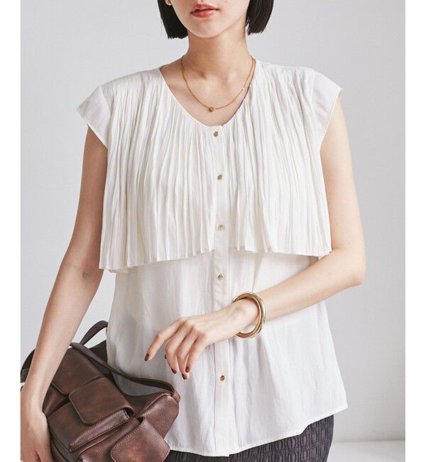 VIS「プリーツデザインブラウス/通勤対応」|シャツ・ブラウス|
