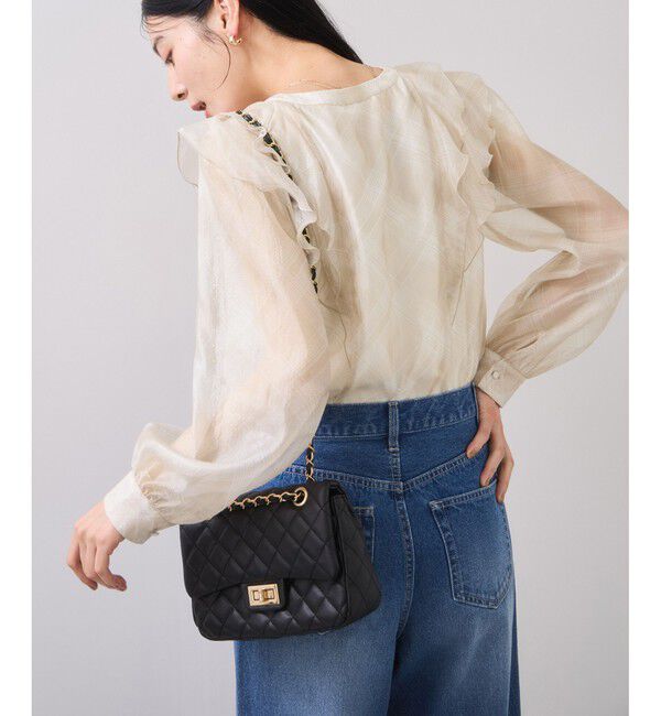 VIS「フロントフリルシアーチェックブラウス/イージーケア」|シャツ・ブラウス|