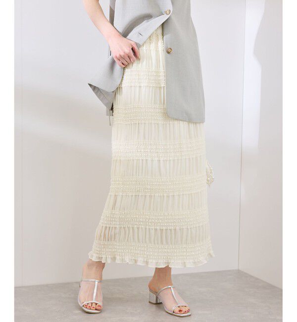 Rope&rsquo;Picnic「フリルギャザーロングスカート」|スカート|