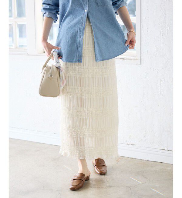 Rope&rsquo;Picnic「フリルギャザーロングスカート」|スカート|