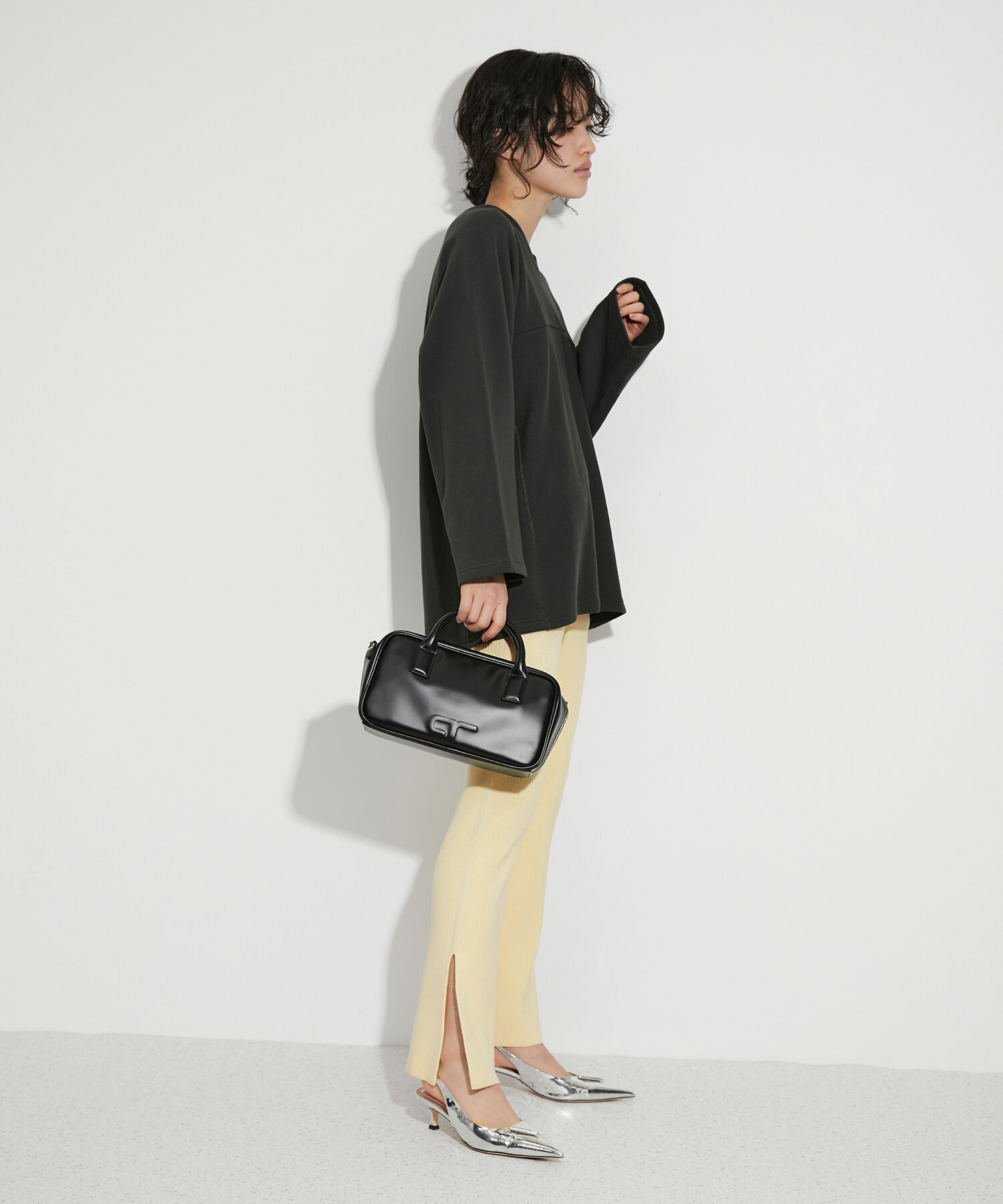 ADAM ET ROPE'「【サステナブル】3Dニットリブニットパンツ」|その他|