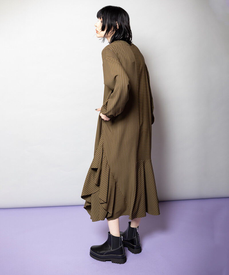  「ストライプ切替ワンピース」|ワンピース|