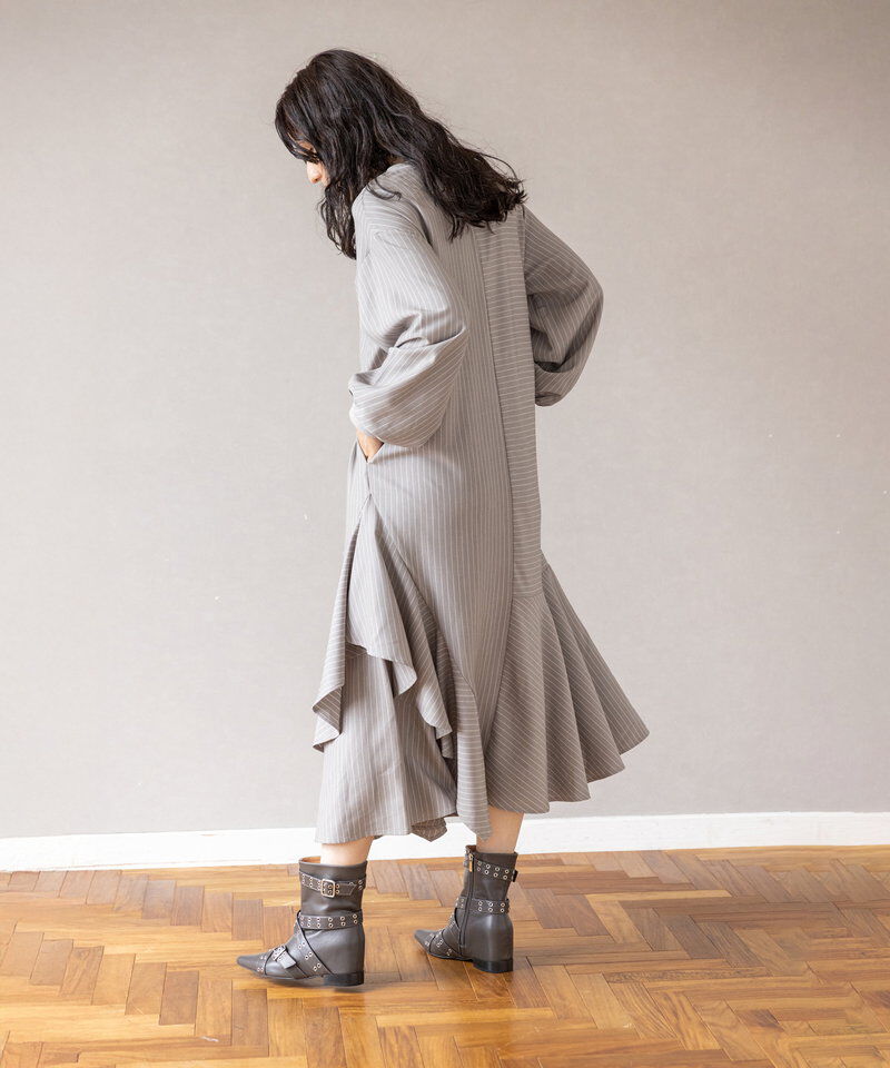  「ストライプ切替ワンピース」|ワンピース|