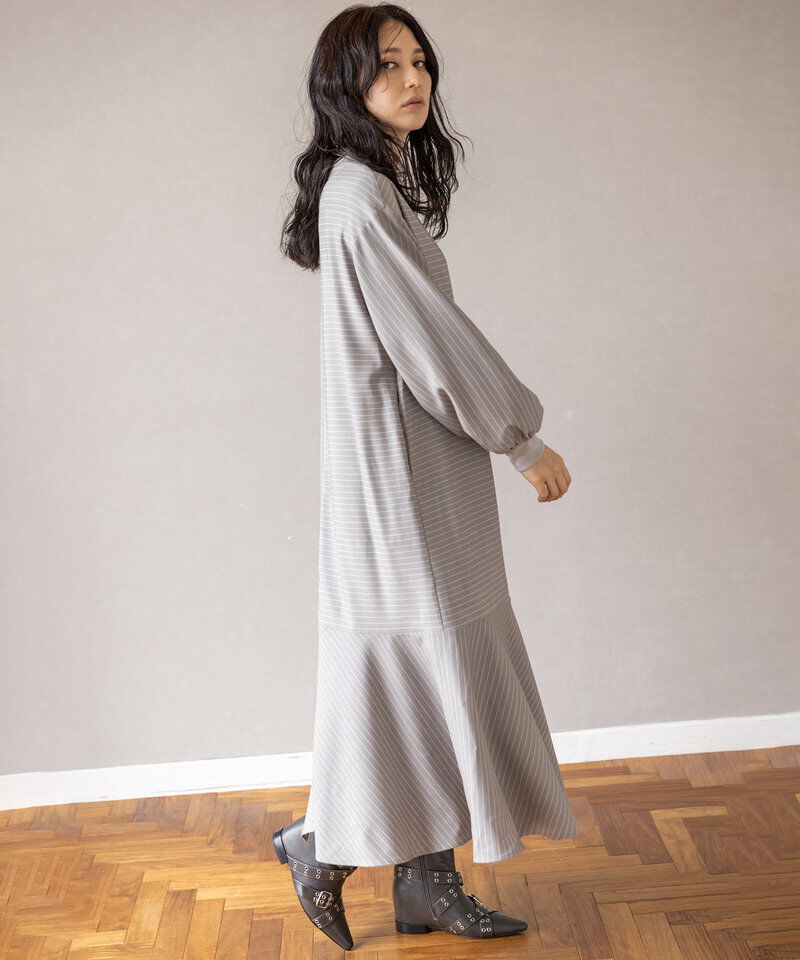  「ストライプ切替ワンピース」|ワンピース|