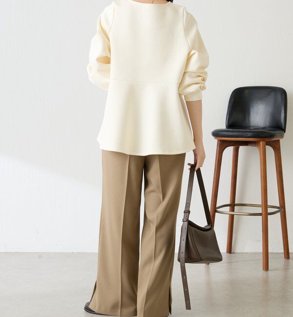  「袖ビジューペプラムカットソー」|Tシャツ・カットソー|