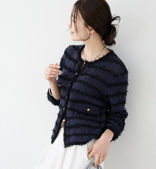  「予約【上品見え】ツイードショートカーディガン」|カーディガン|