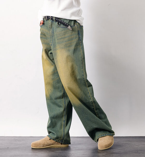 ABAHOUSE「SLUB DENIM BAGGY PANTS /スラブ デニム バギー パンツ/」|デニム|