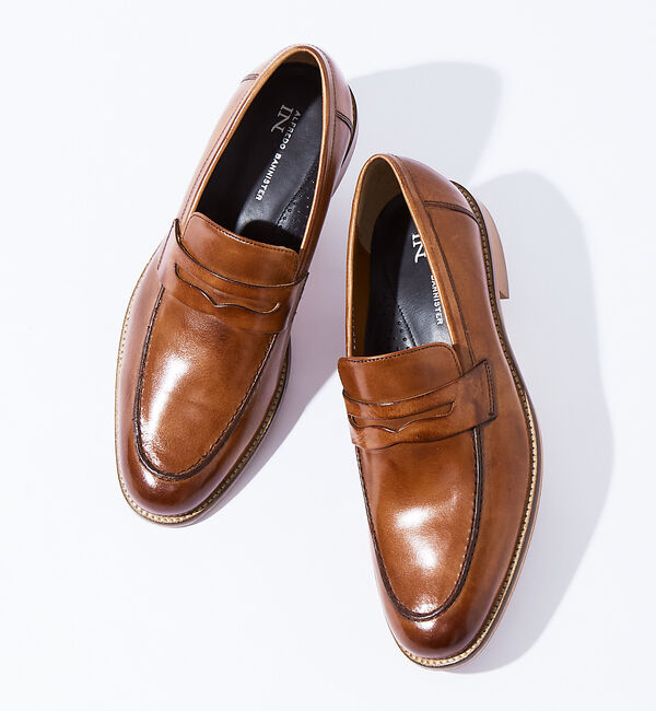 alfredoBANNISTER「【SHOO IN SHOE】定番 コインローファー/ビジネスシューズ」|ローファー|キャメル