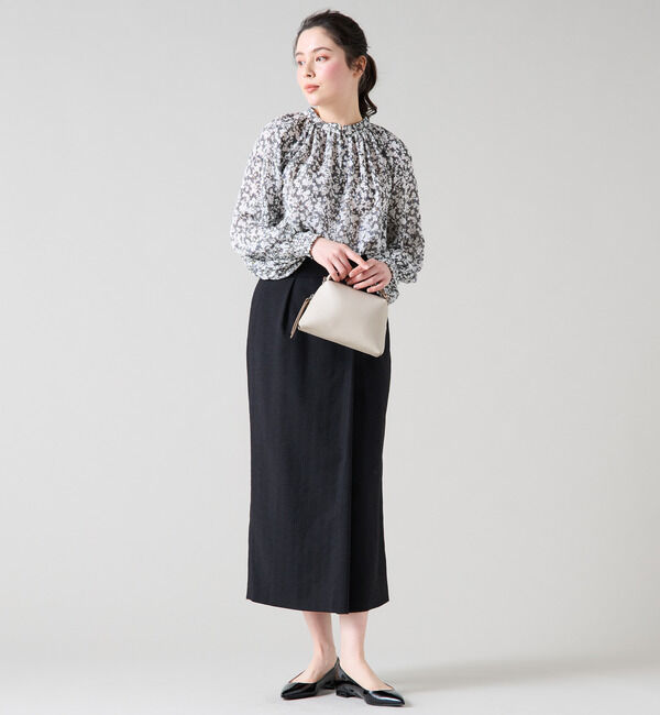 TIARA「ストライプフラワープリント2WAYスキッパーブラウス」|シャツ・ブラウス|