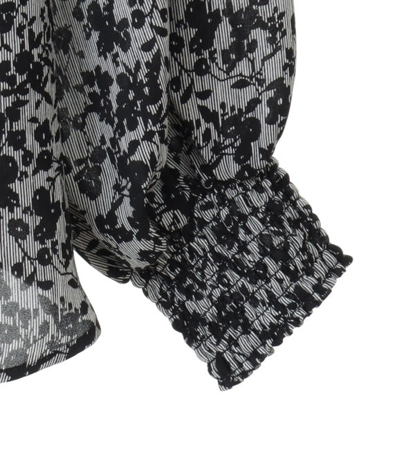 TIARA「ストライプフラワープリント2WAYスキッパーブラウス」|シャツ・ブラウス|