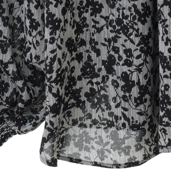 TIARA「ストライプフラワープリント2WAYスキッパーブラウス」|シャツ・ブラウス|