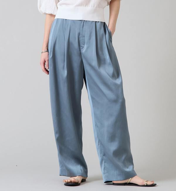 Liesse「ワイドレッグタックパンツ」|その他|グリーン