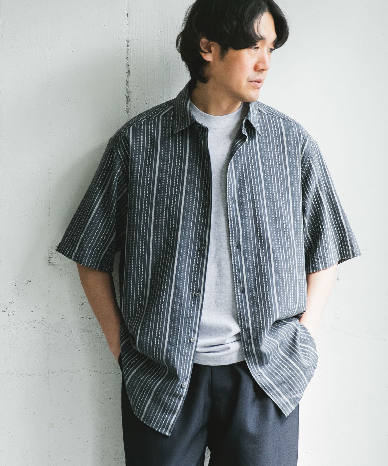 URBAN RESEARCH DOORS「ヘンプコットン レギュラーカラーシャツ」|シャツ・ブラウス|