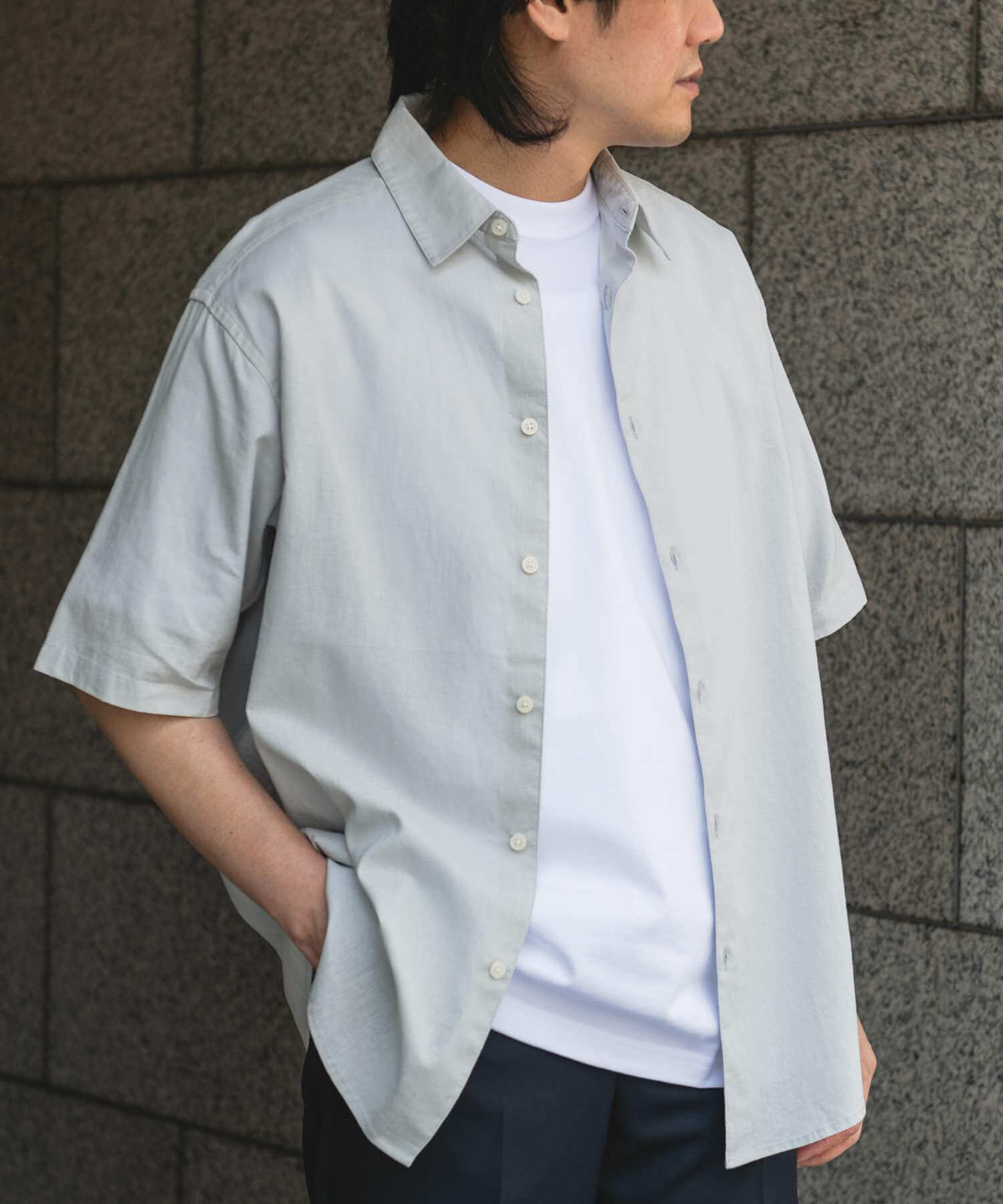 URBAN RESEARCH DOORS「ヘンプコットン レギュラーカラーシャツ」|シャツ・ブラウス|