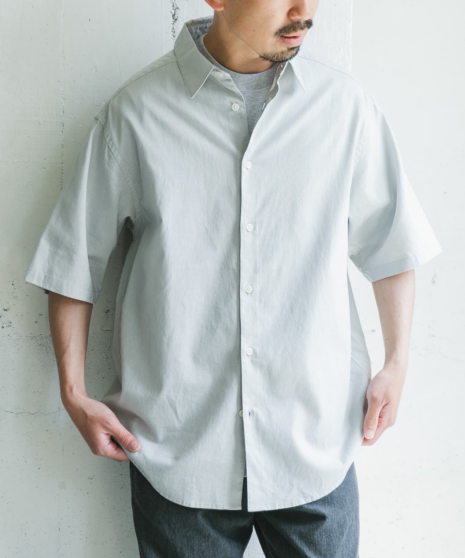 URBAN RESEARCH DOORS「ヘンプコットン レギュラーカラーシャツ」|シャツ・ブラウス|