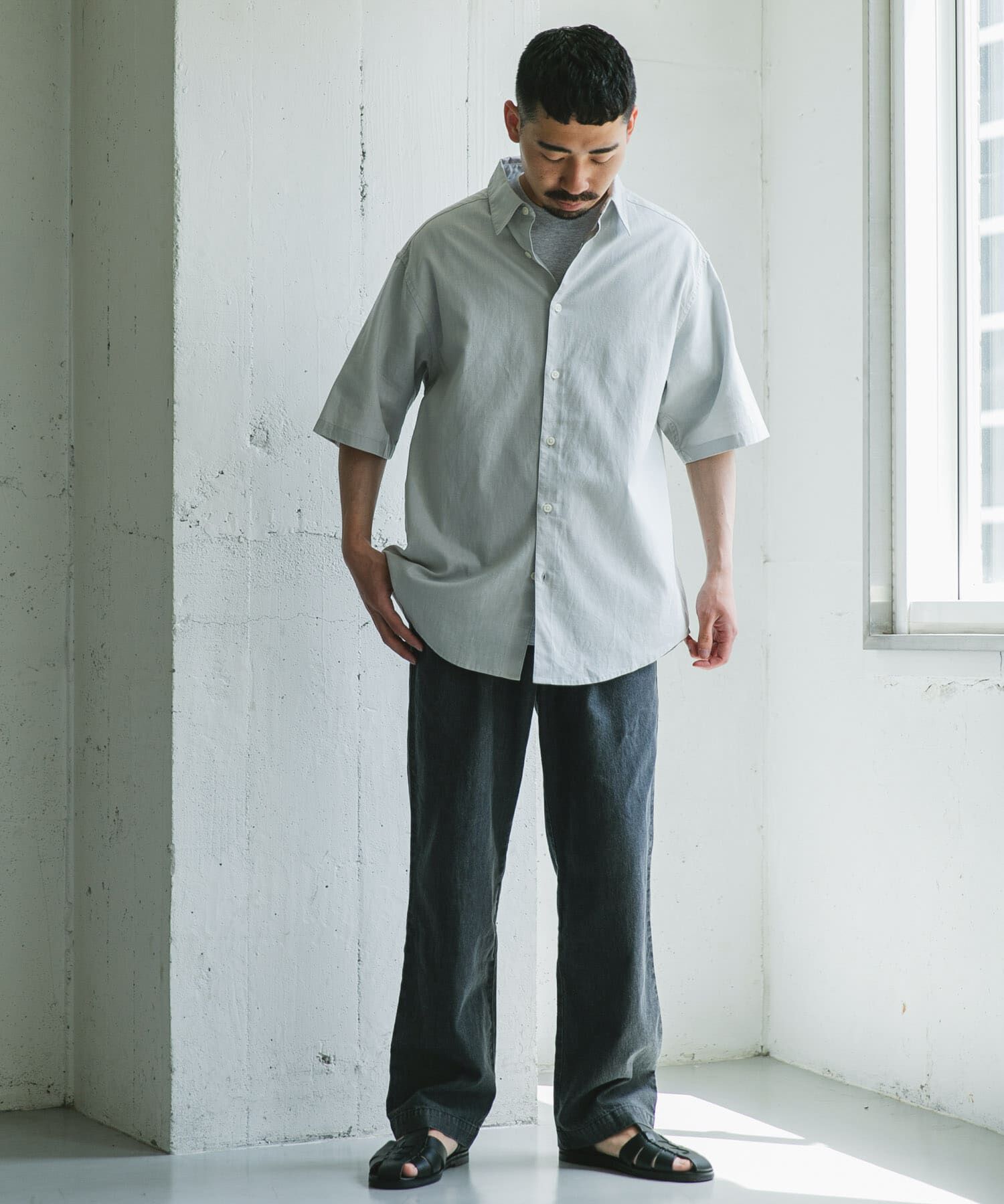 URBAN RESEARCH DOORS「ヘンプコットン レギュラーカラーシャツ」|シャツ・ブラウス|