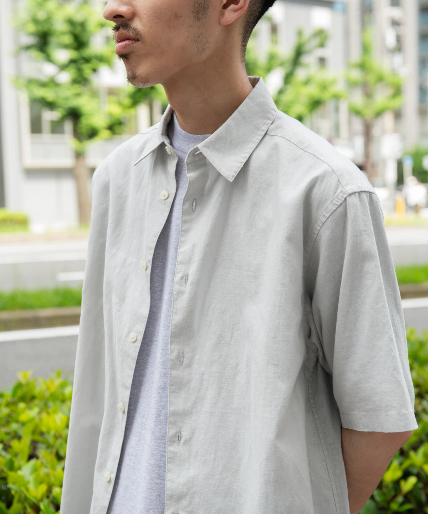 URBAN RESEARCH DOORS「ヘンプコットン レギュラーカラーシャツ」|シャツ・ブラウス|