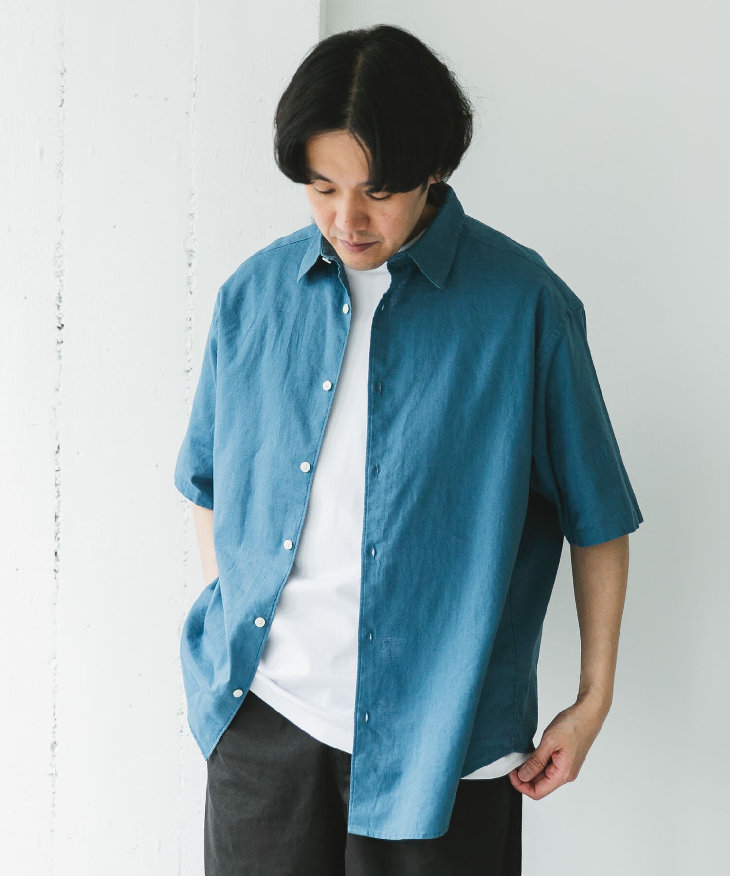 URBAN RESEARCH DOORS「ヘンプコットン レギュラーカラーシャツ」|シャツ・ブラウス|