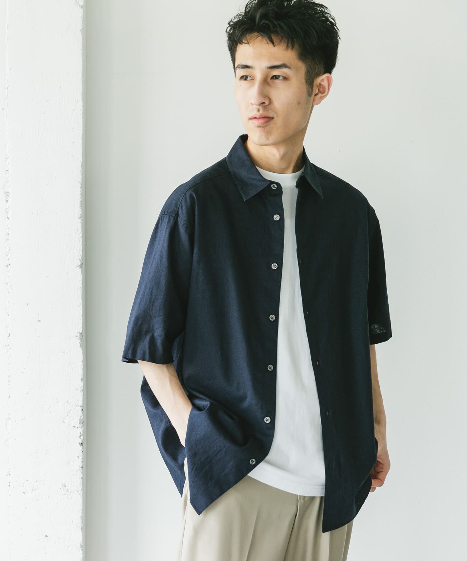 URBAN RESEARCH DOORS「ヘンプコットン レギュラーカラーシャツ」|シャツ・ブラウス|