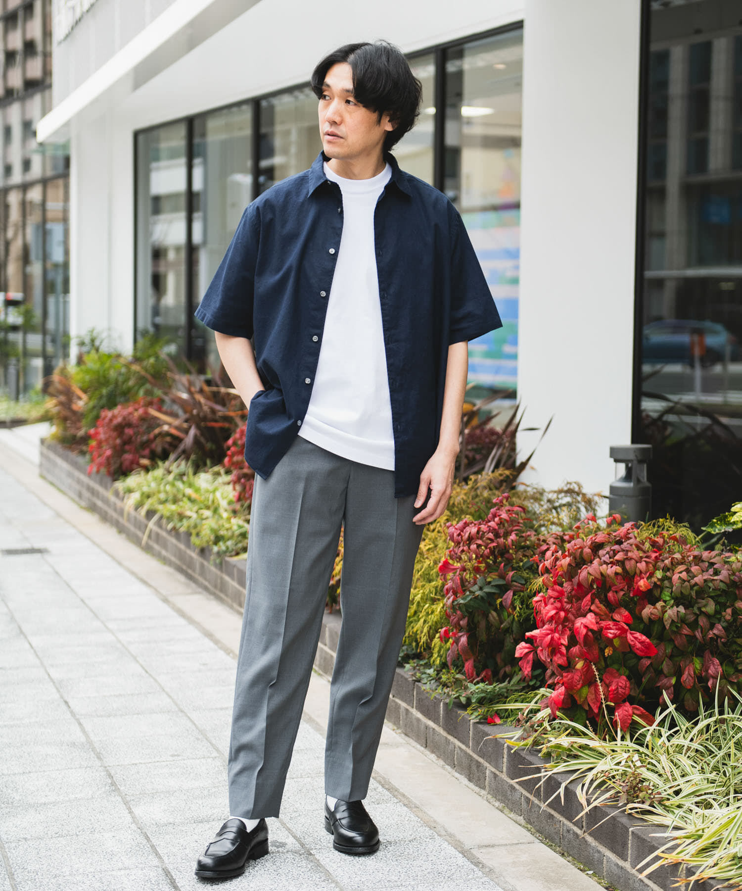 URBAN RESEARCH DOORS「ヘンプコットン レギュラーカラーシャツ」|シャツ・ブラウス|