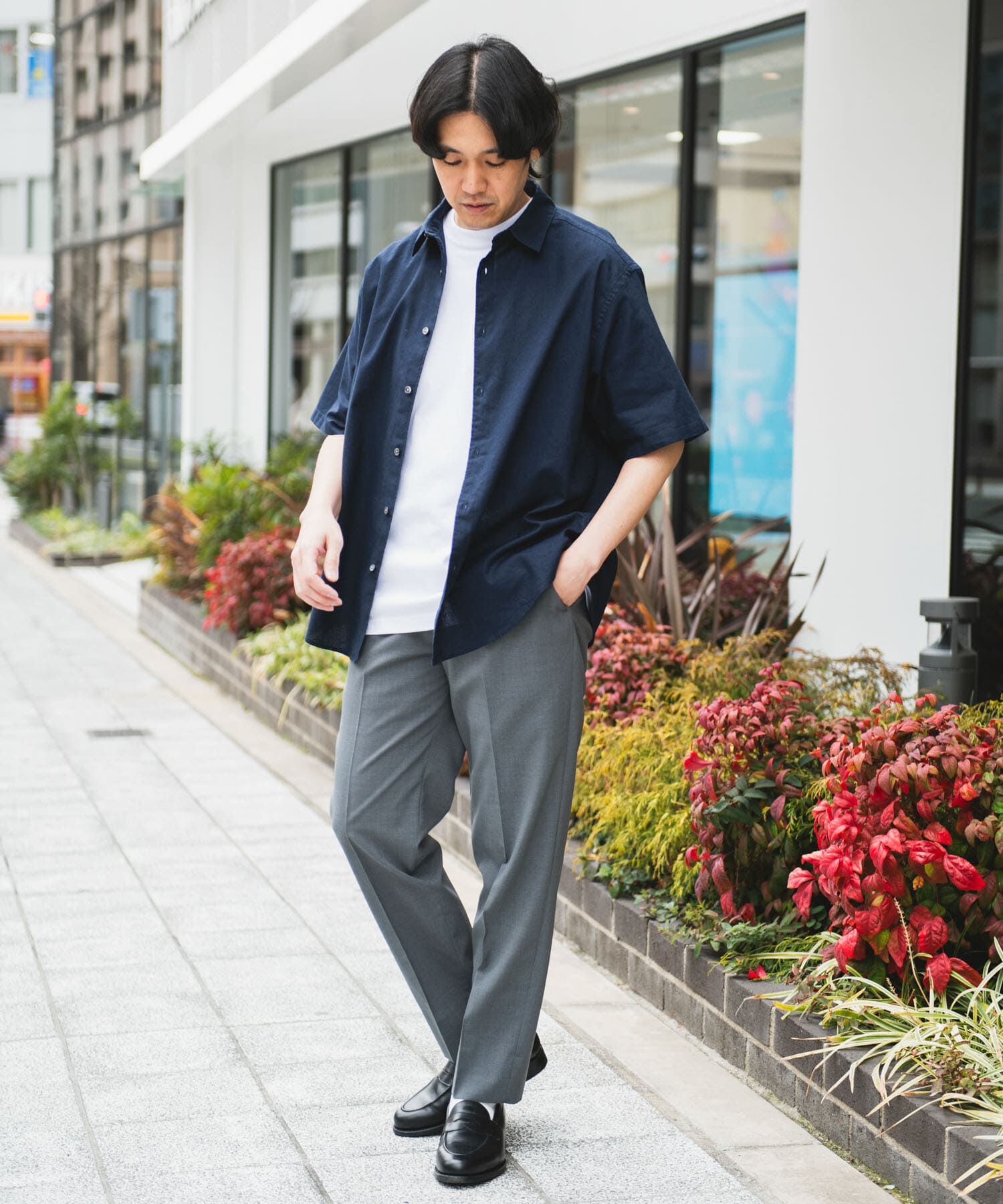 URBAN RESEARCH DOORS「ヘンプコットン レギュラーカラーシャツ」|シャツ・ブラウス|