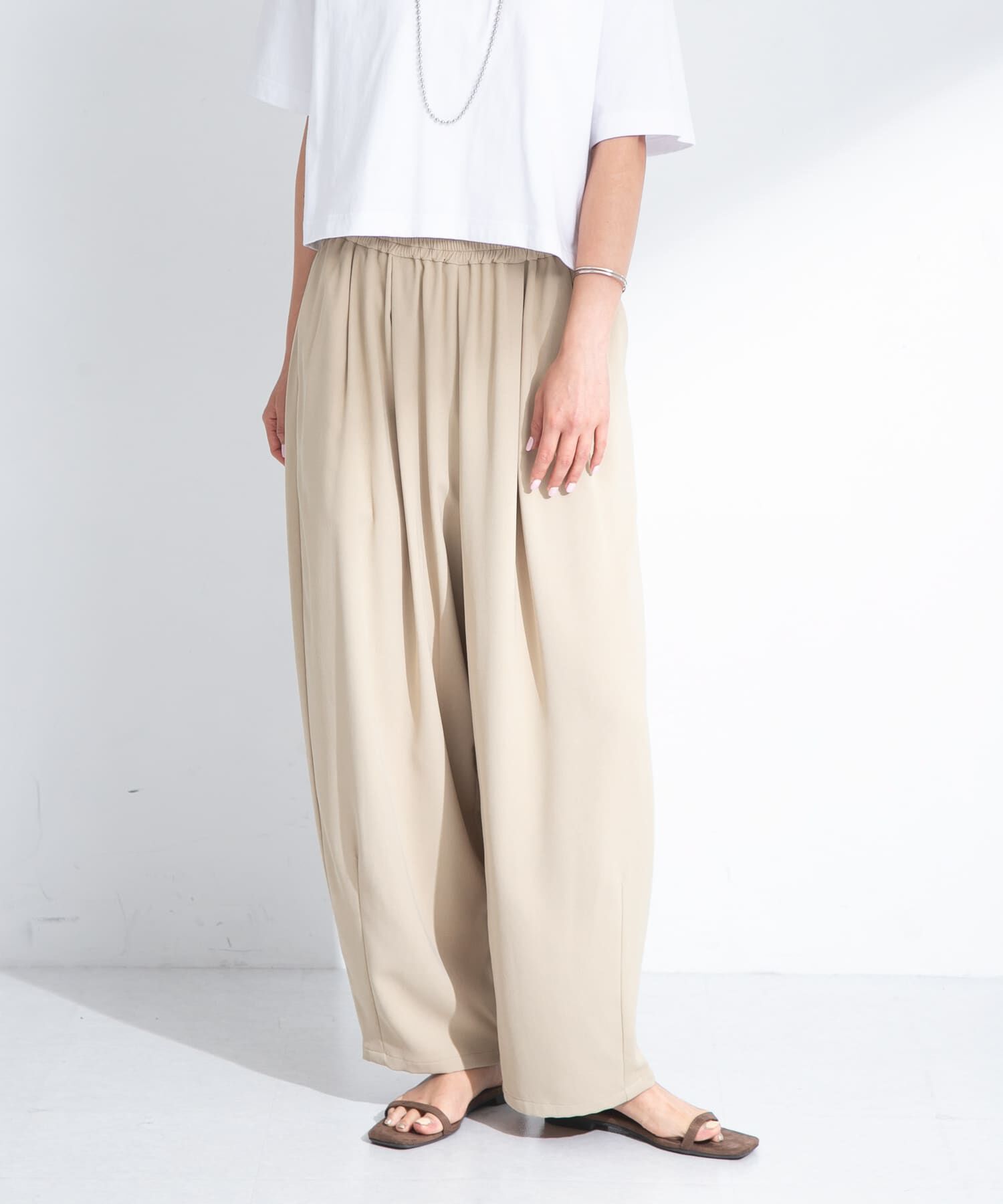 Sonny Label 「ダブルタックワイドイージーパンツ」|その他|ベージュ