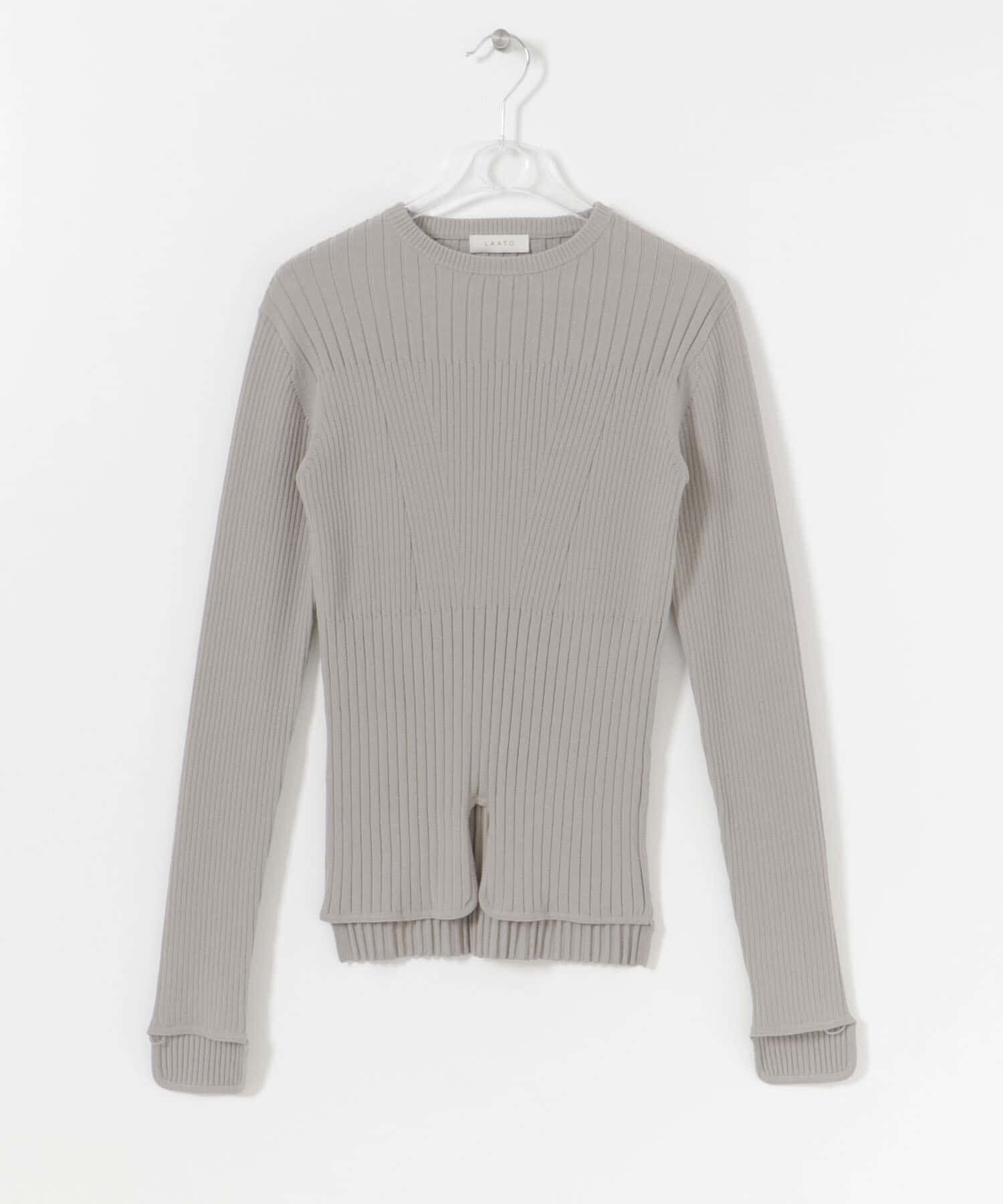 LAATO「RIB FLOW CREW KNIT」|ニット・セーター|グレー系その他