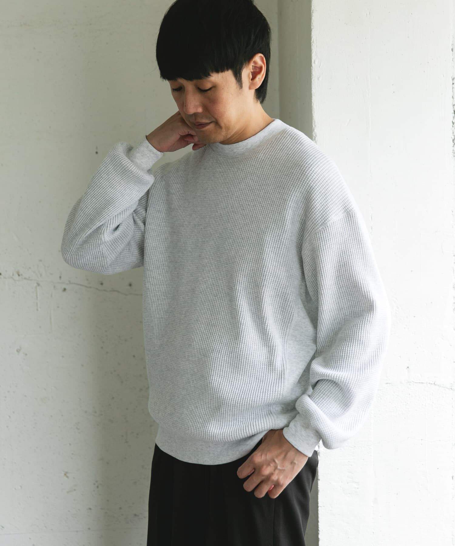 URBAN RESEARCH DOORS「『UR TECH』ワッフルロングスリーブTシャツ」|Tシャツ・カットソー|