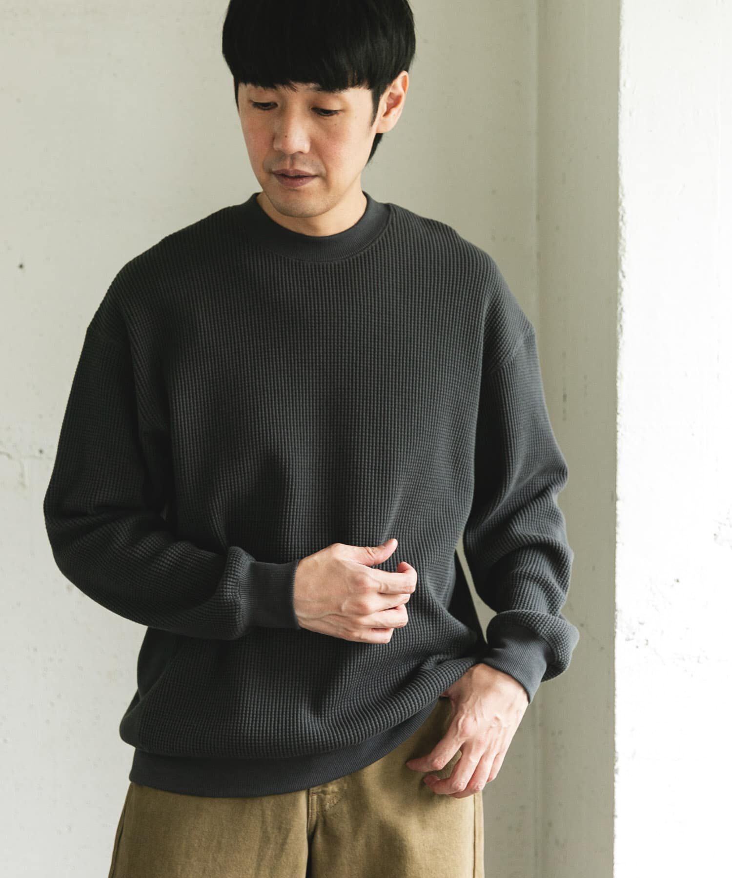 URBAN RESEARCH DOORS「『UR TECH』ワッフルロングスリーブTシャツ」|Tシャツ・カットソー|