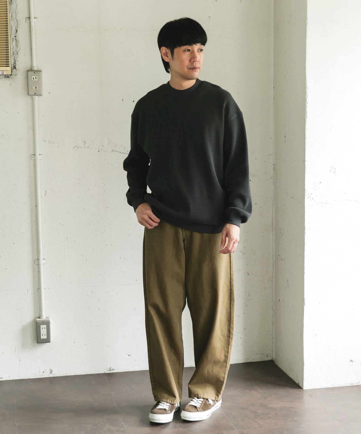 URBAN RESEARCH DOORS「『UR TECH』ワッフルロングスリーブTシャツ」|Tシャツ・カットソー|