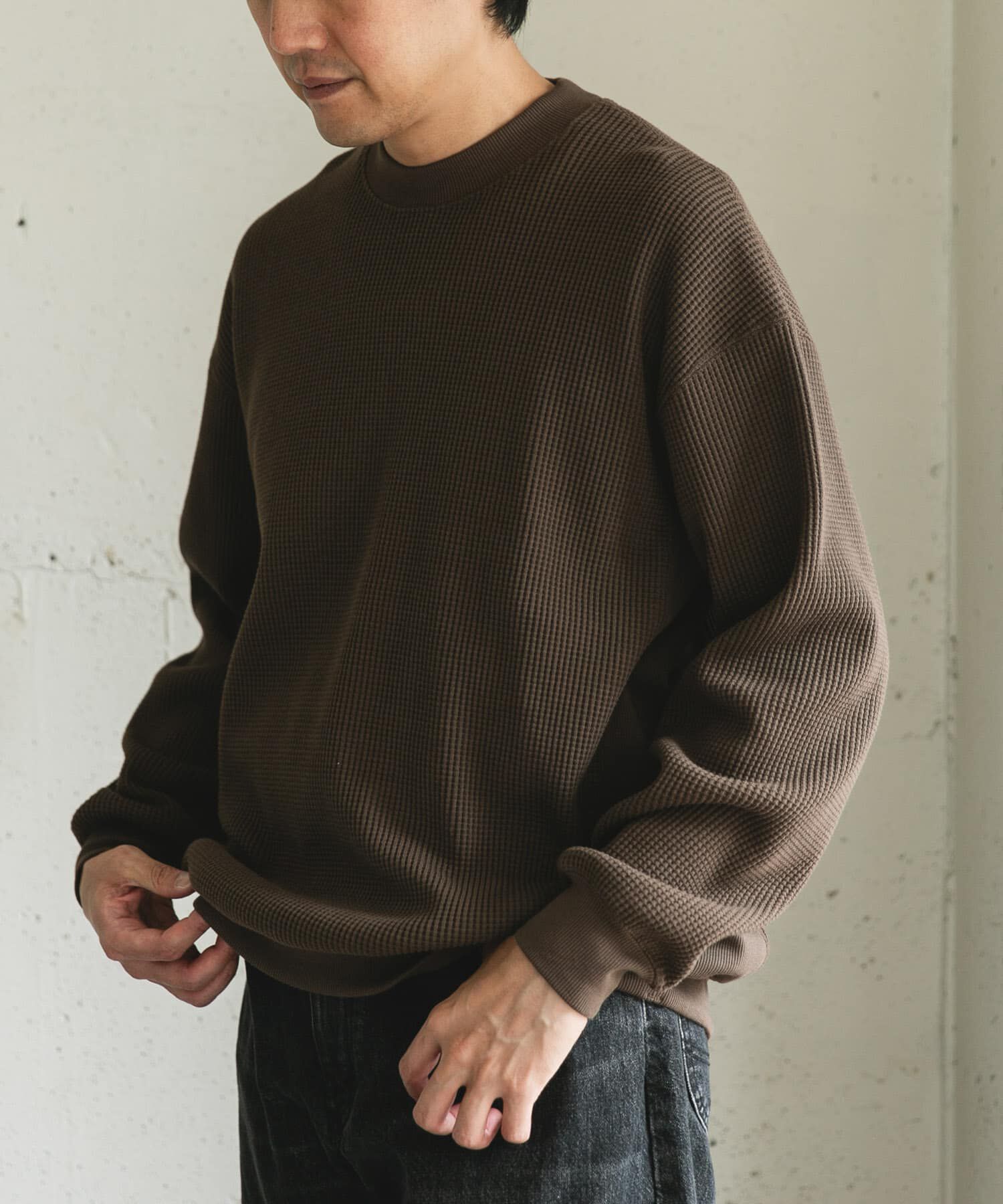 URBAN RESEARCH DOORS「『UR TECH』ワッフルロングスリーブTシャツ」|Tシャツ・カットソー|