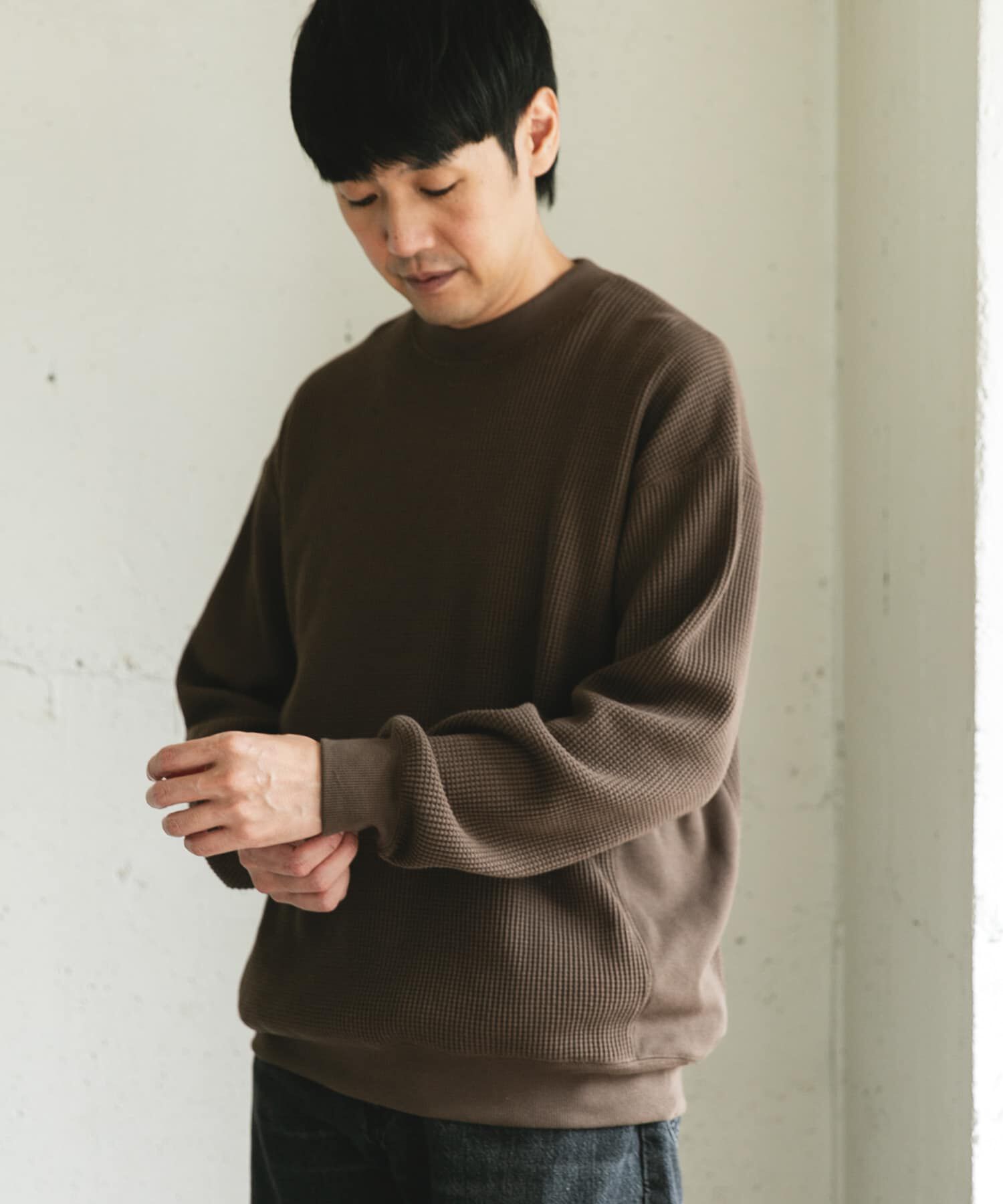 URBAN RESEARCH DOORS「『UR TECH』ワッフルロングスリーブTシャツ」|Tシャツ・カットソー|