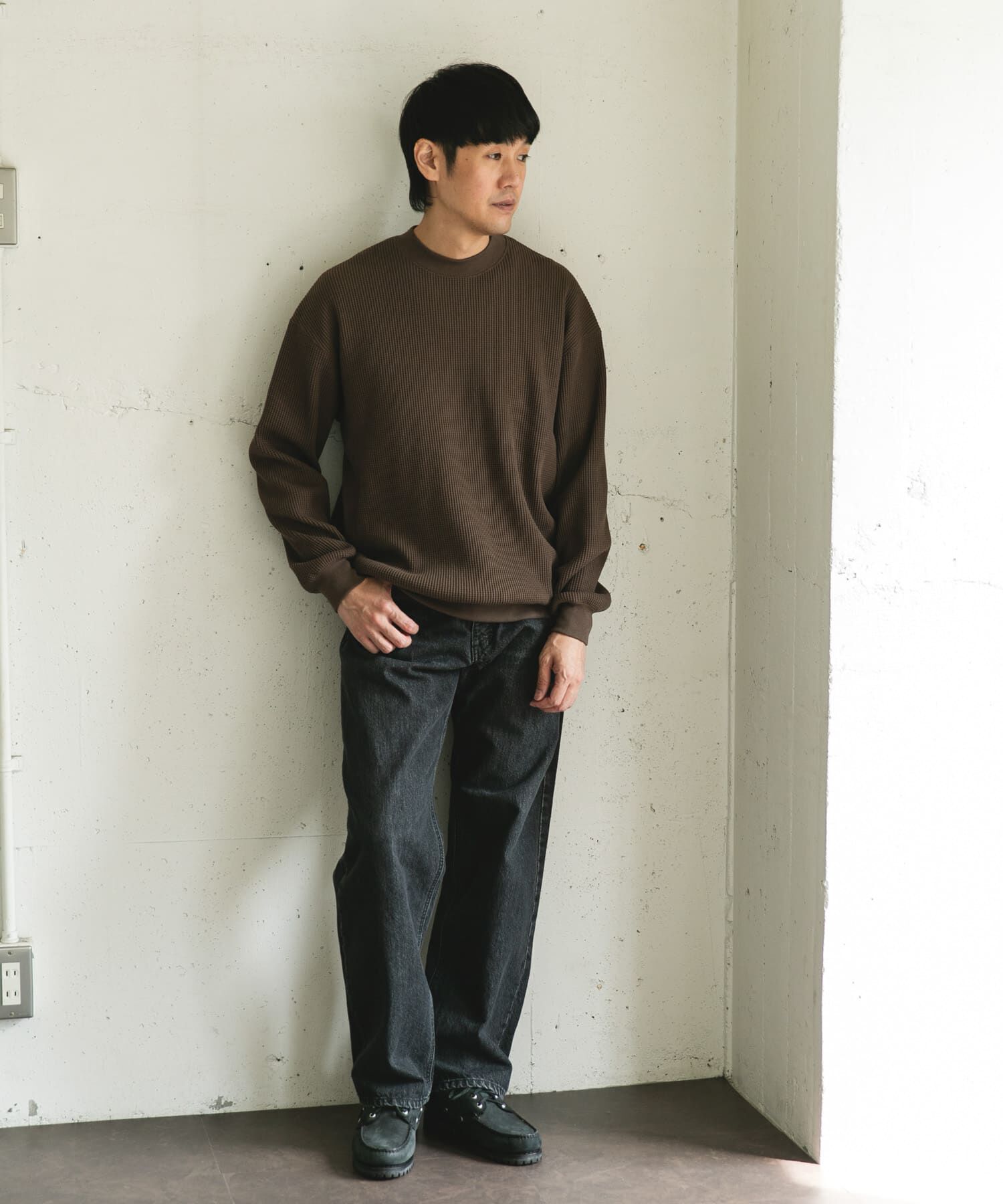 URBAN RESEARCH DOORS「『UR TECH』ワッフルロングスリーブTシャツ」|Tシャツ・カットソー|