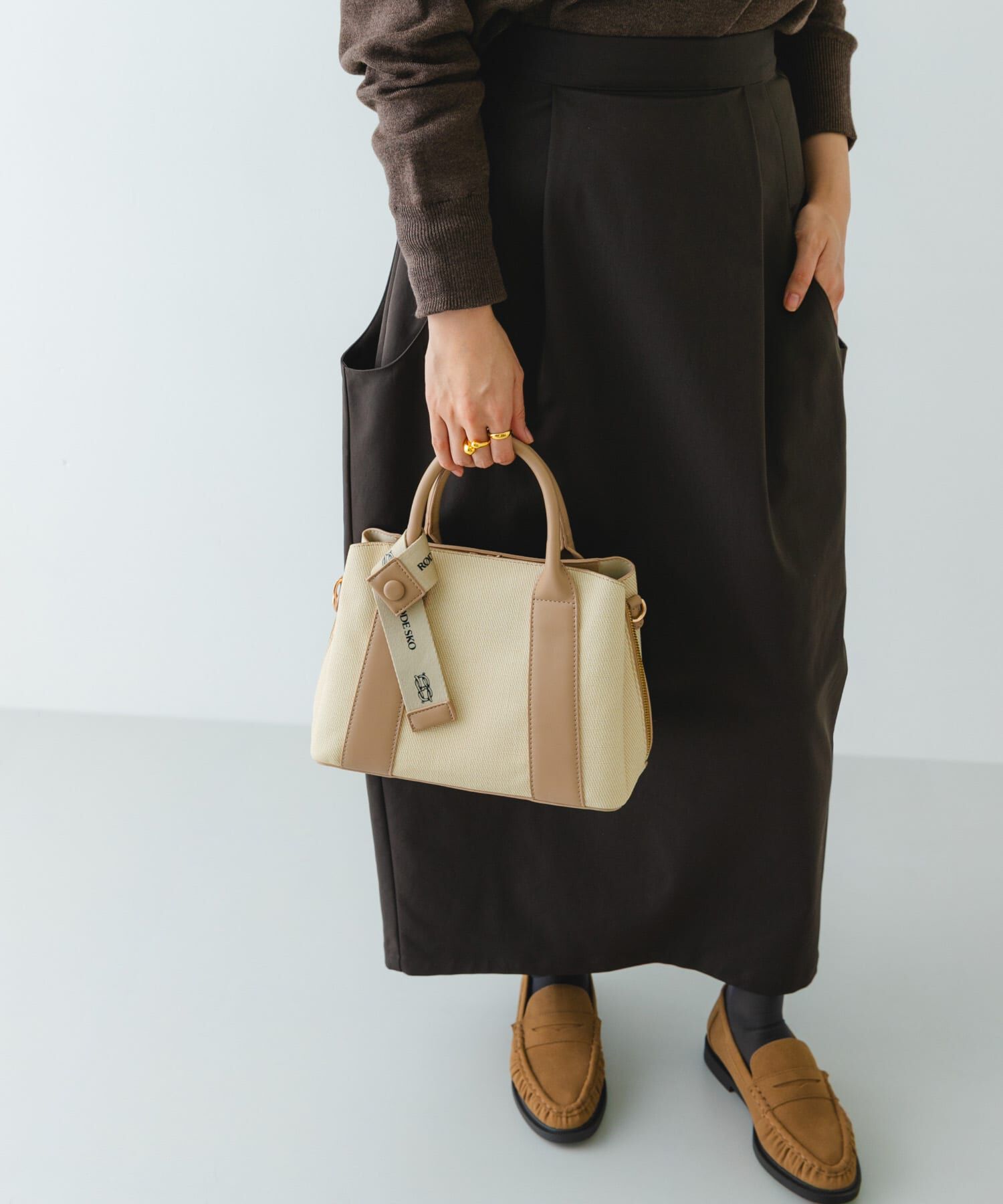 RODE SKO「ロゴリボン付2WAYハンドバッグ」|ハンドバッグ|