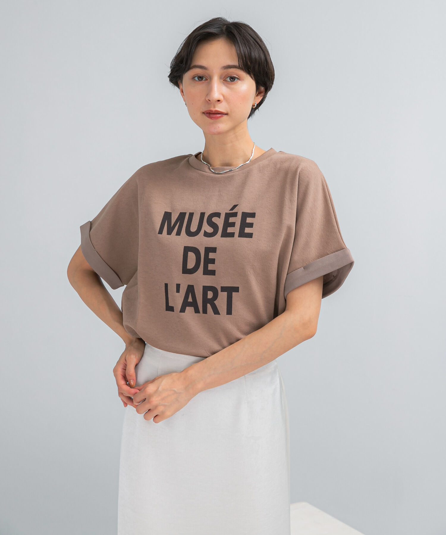 URBAN RESEARCH ROSSO「CHIGNON　ロールアップドルマンカットソー」|Tシャツ・カットソー|ベージュ