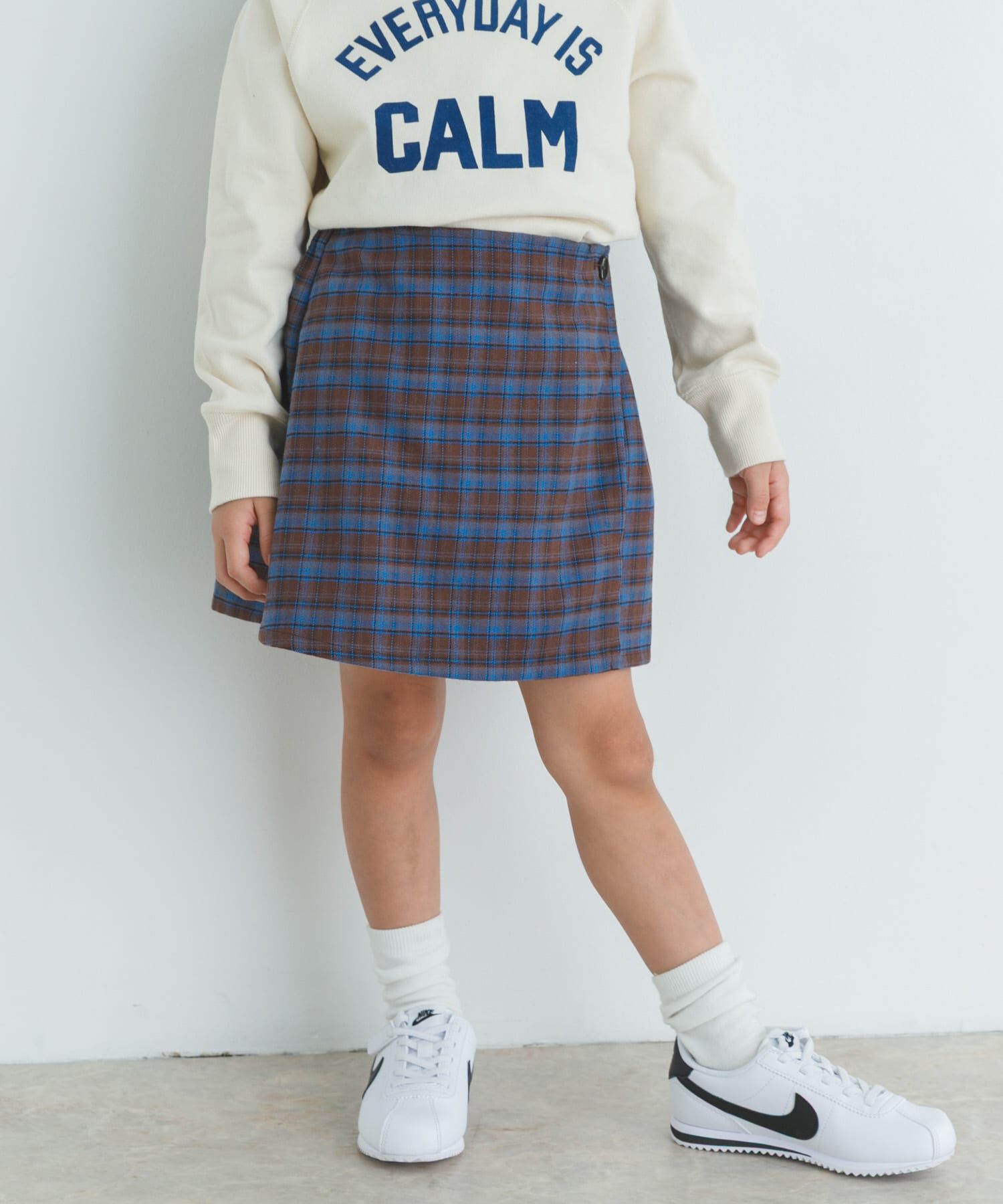 URBAN RESEARCH DOORS「『WEB/一部店舗限定サイズ』チェックラップキュロット(KIDS)」|その他|ブルー系その他