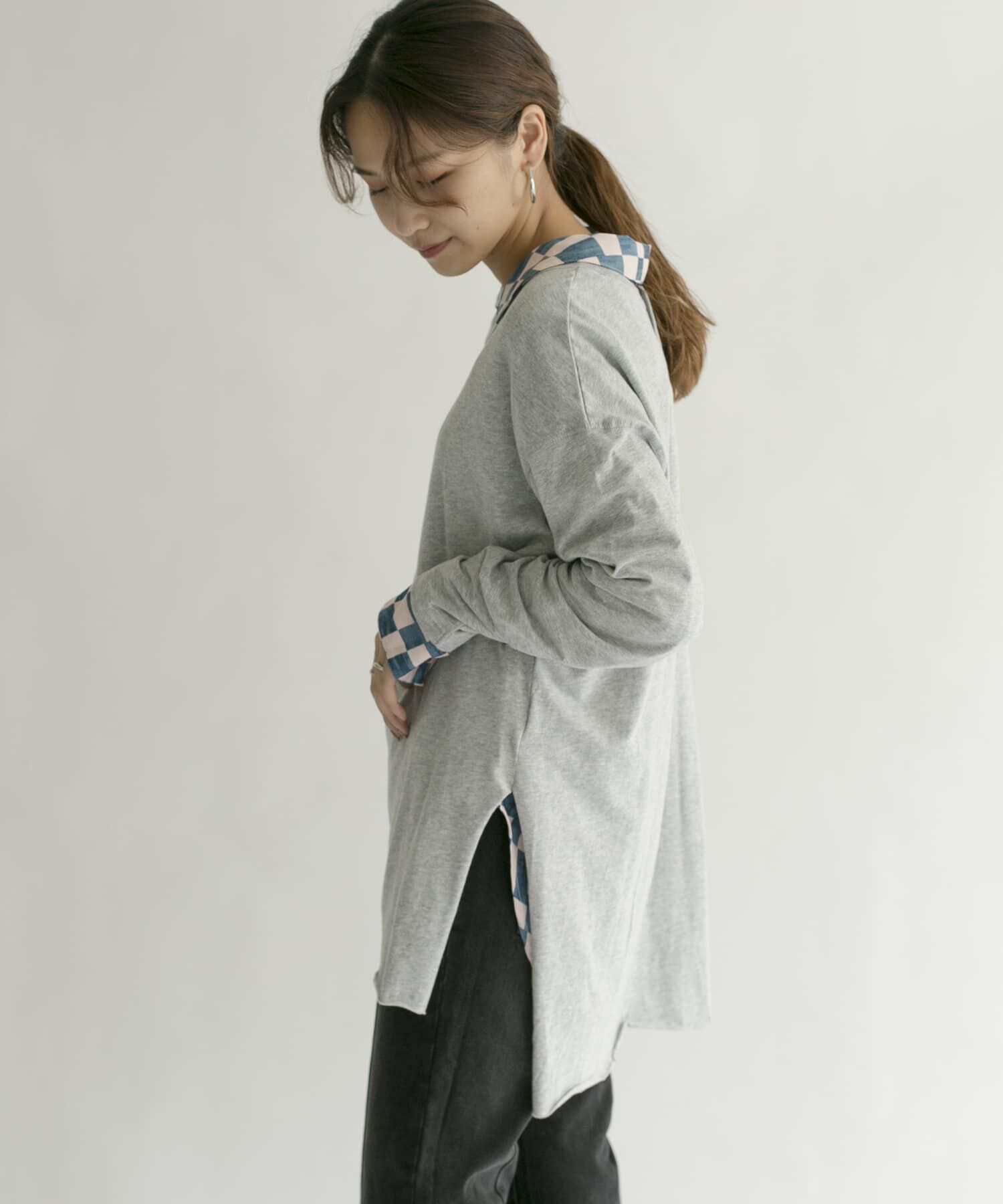  「バックヘンリーオーバーサイズTシャツ」|Tシャツ・カットソー|