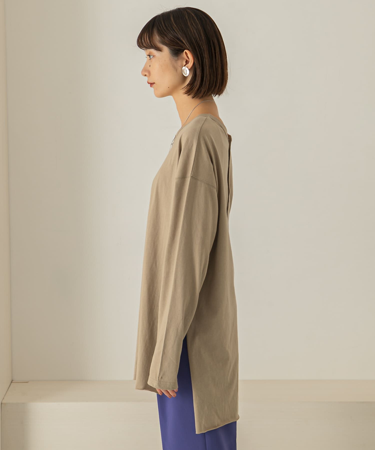  「バックヘンリーオーバーサイズTシャツ」|Tシャツ・カットソー|