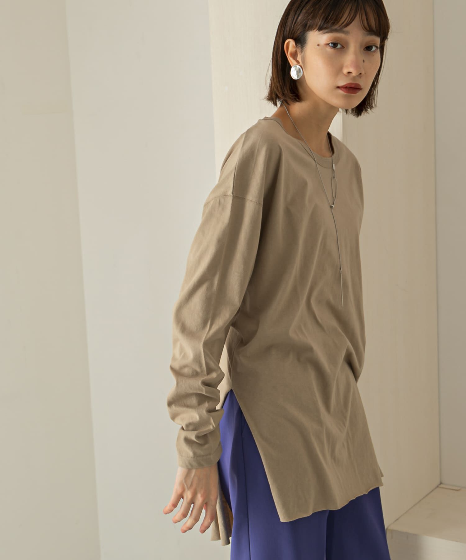  「バックヘンリーオーバーサイズTシャツ」|Tシャツ・カットソー|