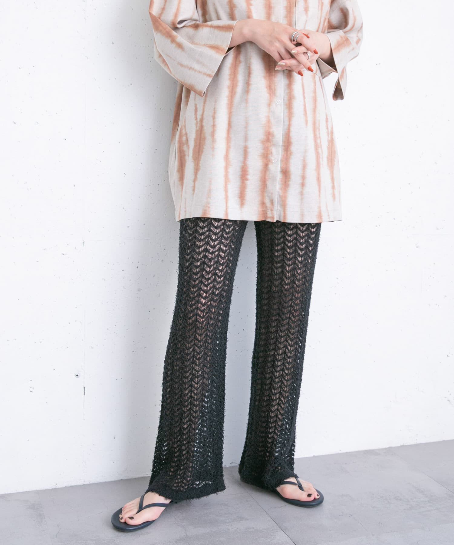  「透かし編みニットパンツ」|その他|
