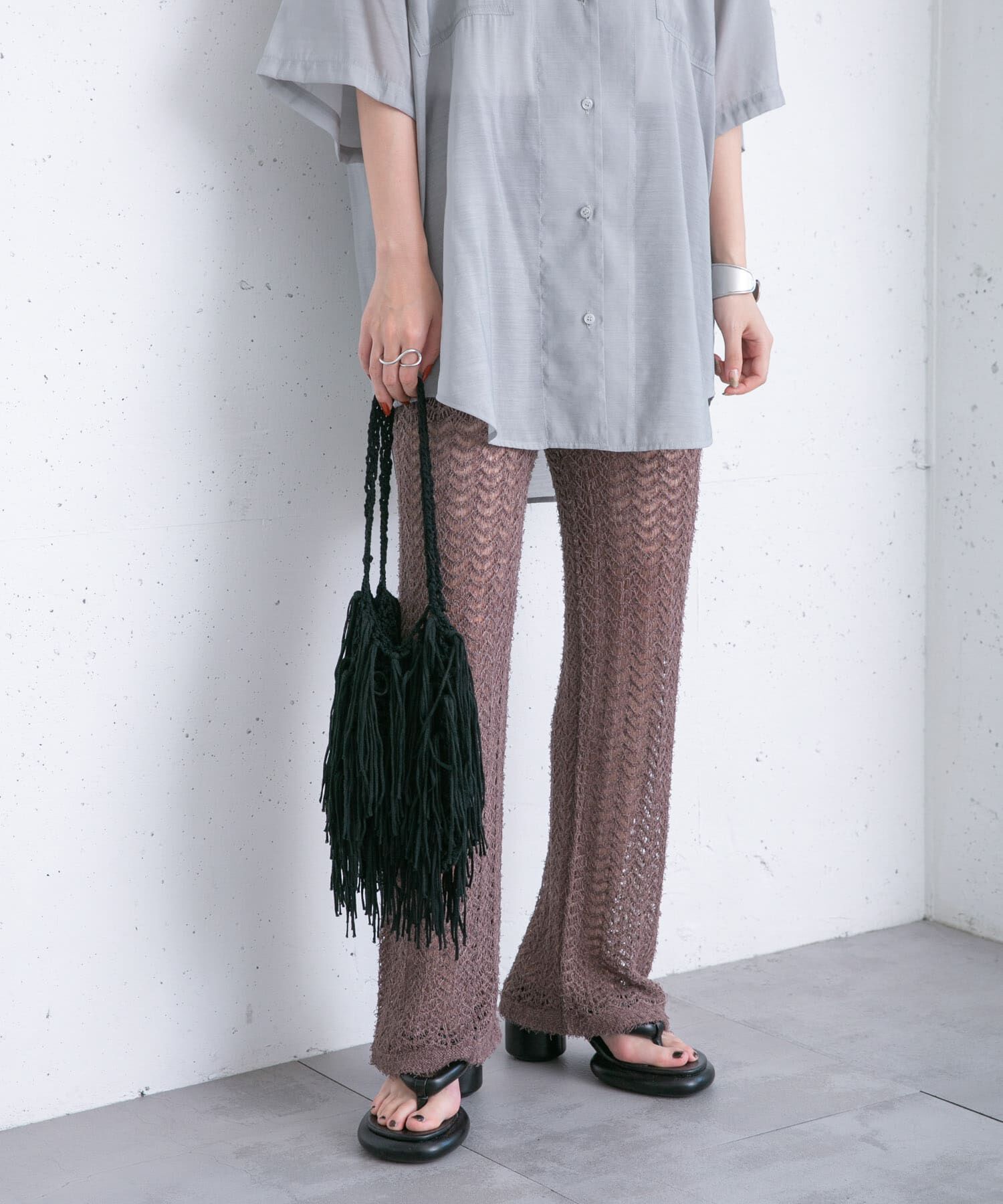  「透かし編みニットパンツ」|その他|