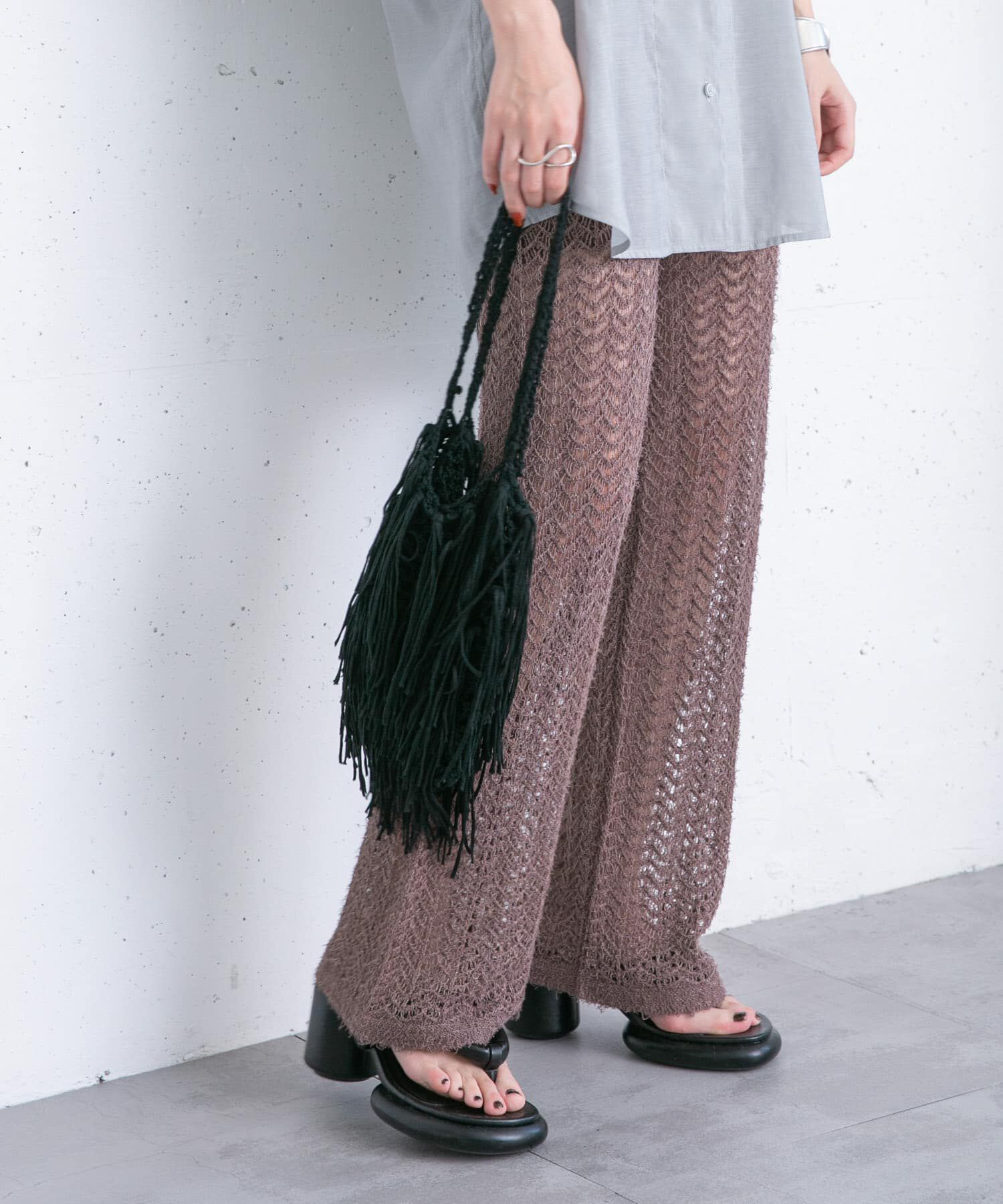  「透かし編みニットパンツ」|その他|